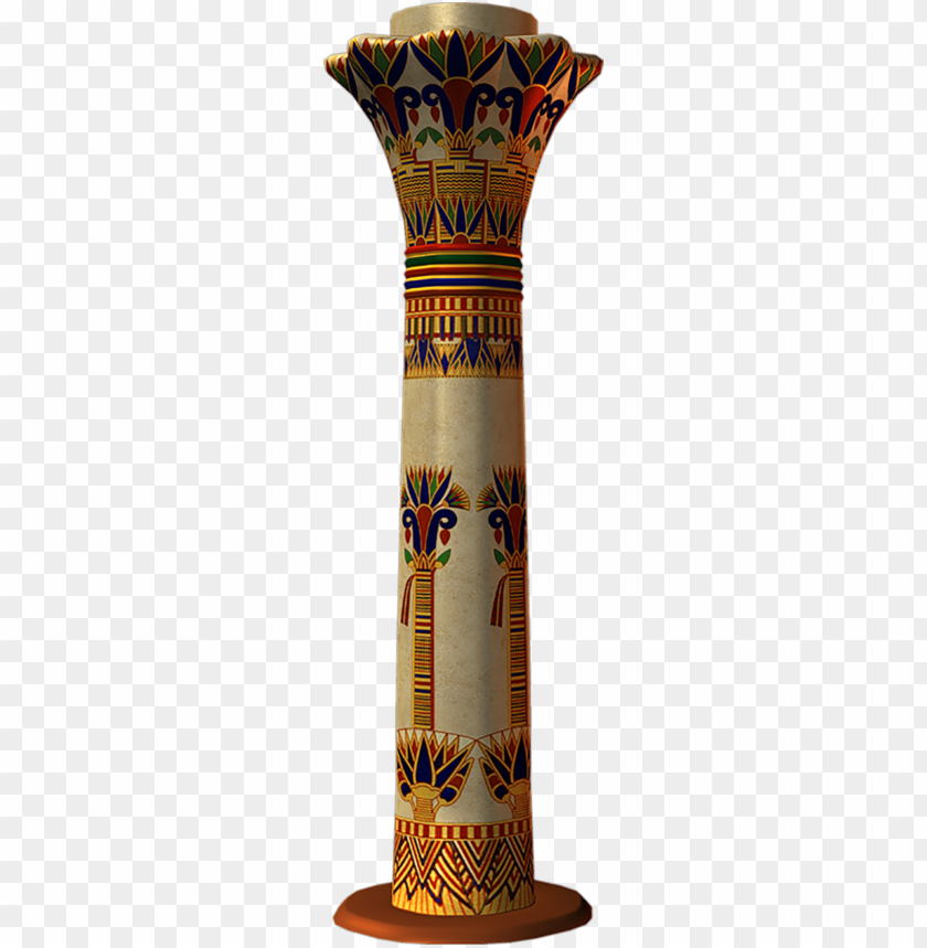 Transparent PNG image Of egyptian painted pillars - Image ID 1394
