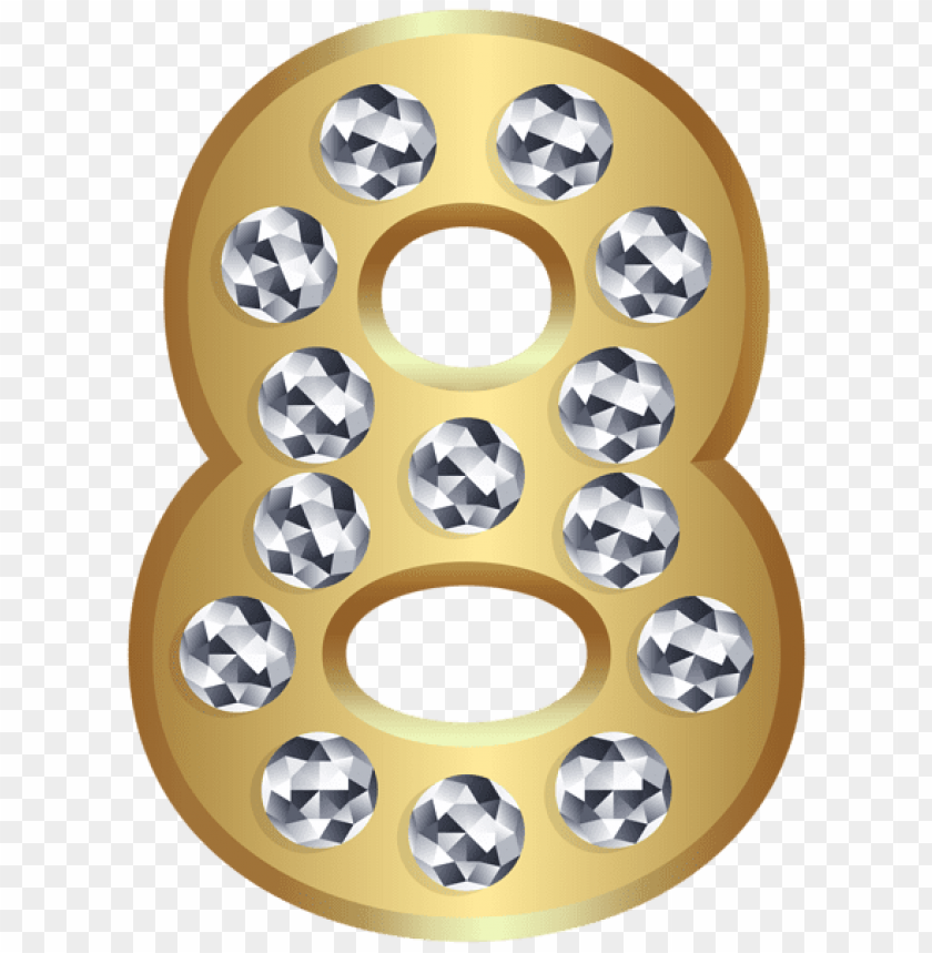 eight gold number clipart png photo - 51939