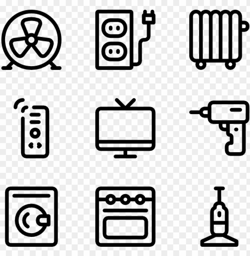 electrical appliances icon packs svg psd printing icons png - Free PNG Images ID 126449