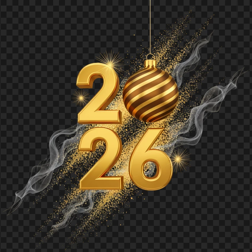 Elegant 2026 typography with ornament decoration for holiday greeting