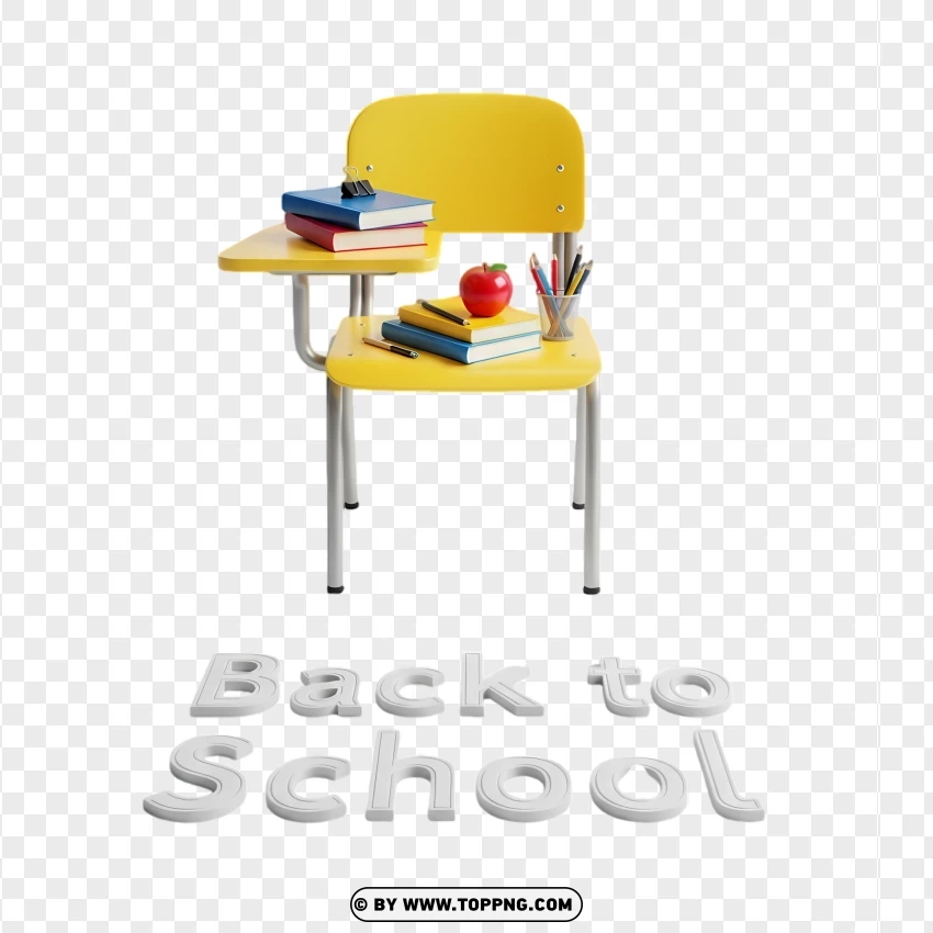 Elegant 3d School Chair Back To School PNG Transparent Background