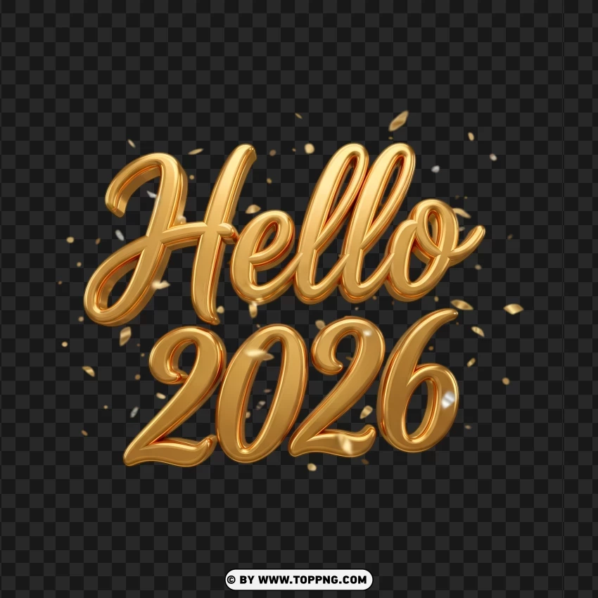 2026 Celebration Festive Font With Confetti And Sparkles PNG Transparent Background