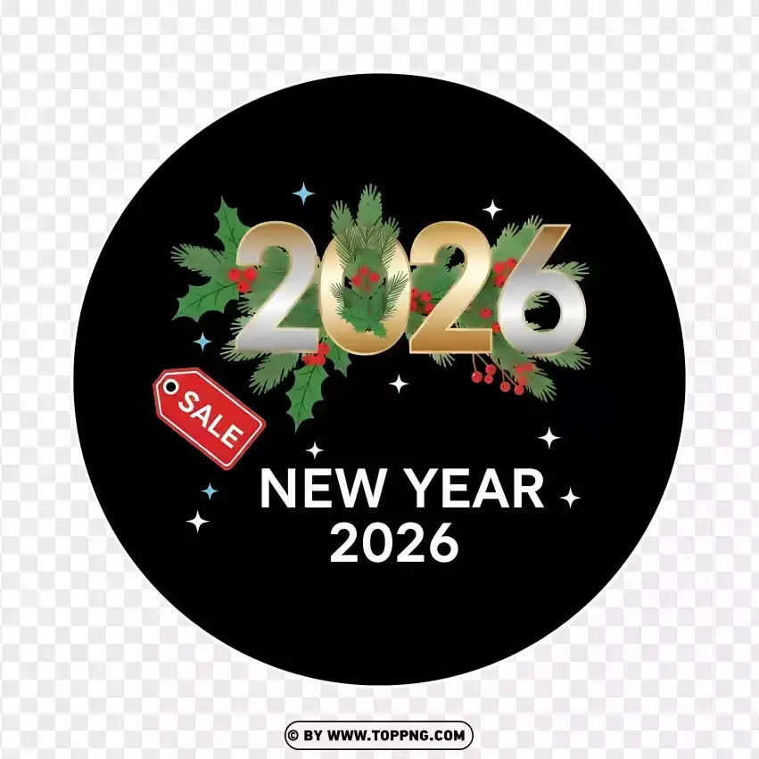 Elegant Gold Silver 2026 Sale Banner PNG Transparent Background