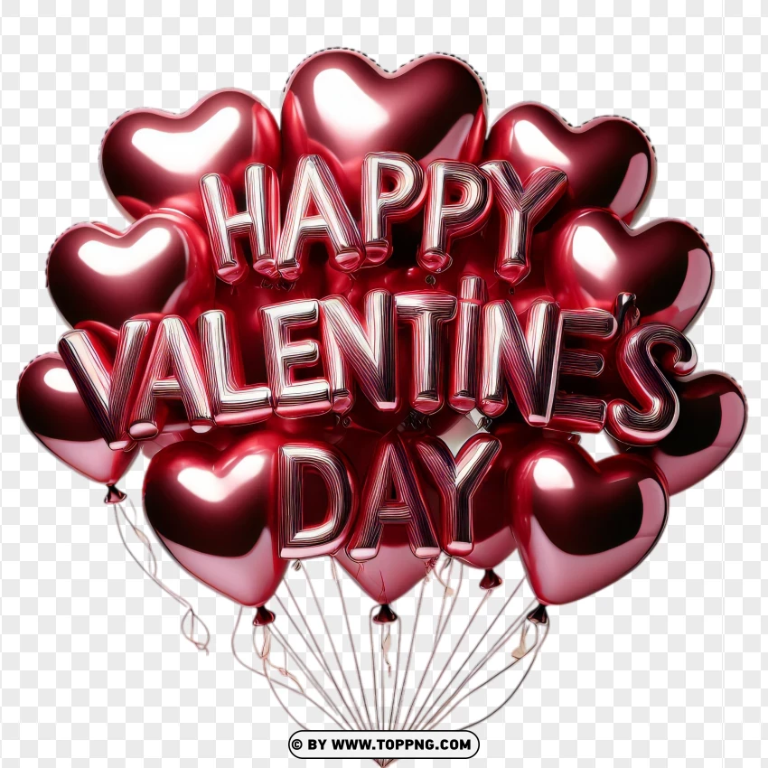 Elegant Heart-shaped Balloons Display For Valentines Day PNG Transparent Background