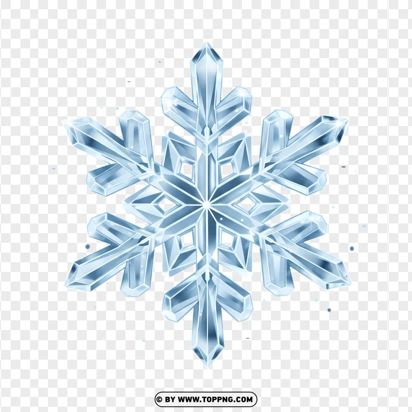 Elegant Ice-flake Decoration With Scattered Snow Dots PNG Transparent Background