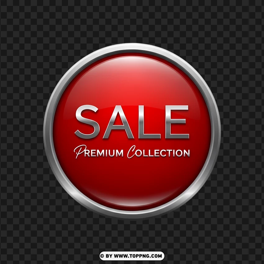 Elegant Red Sale Badge PNG Transparent Background