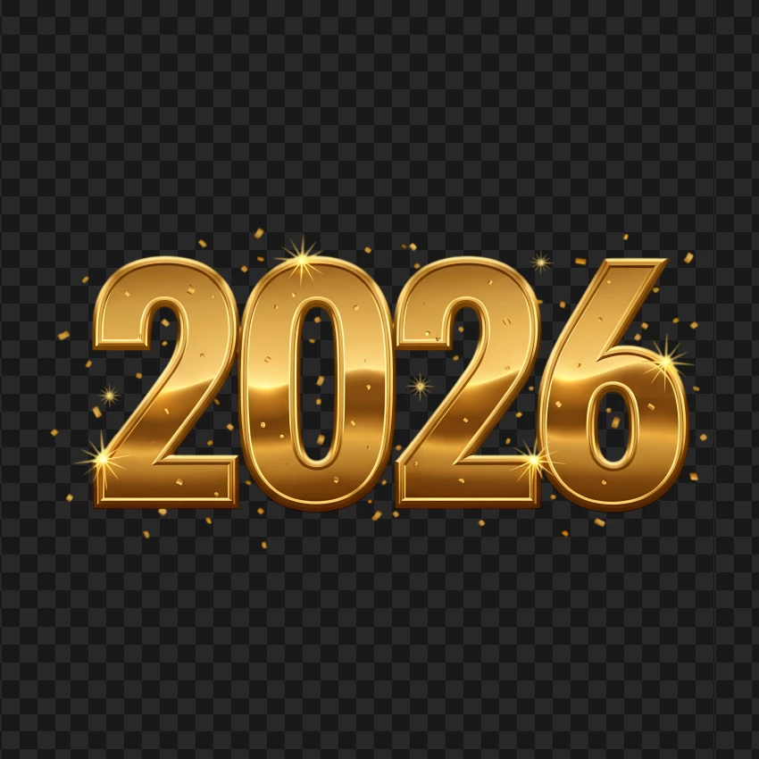 Elegant shiny 2026 typography for festive New Year celebration