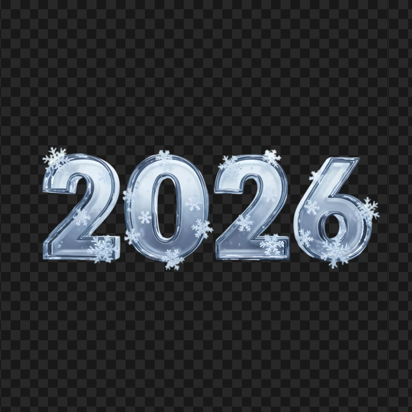 Silver 2026 New Year typography with modern elegant style