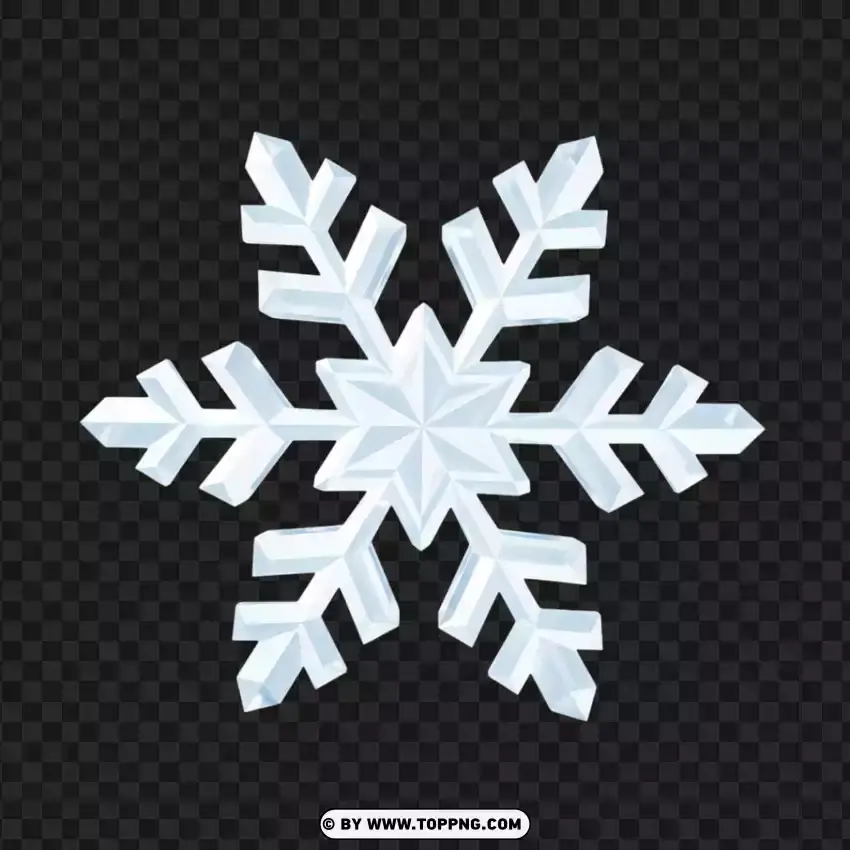 Elegant Smooth White Snowflake Vector Design PNG Transparent Background