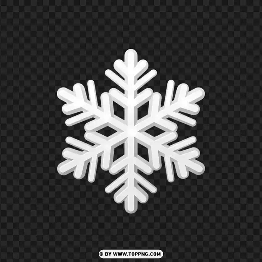 Elegant Smooth White Vector Snowflake PNG Transparent Background