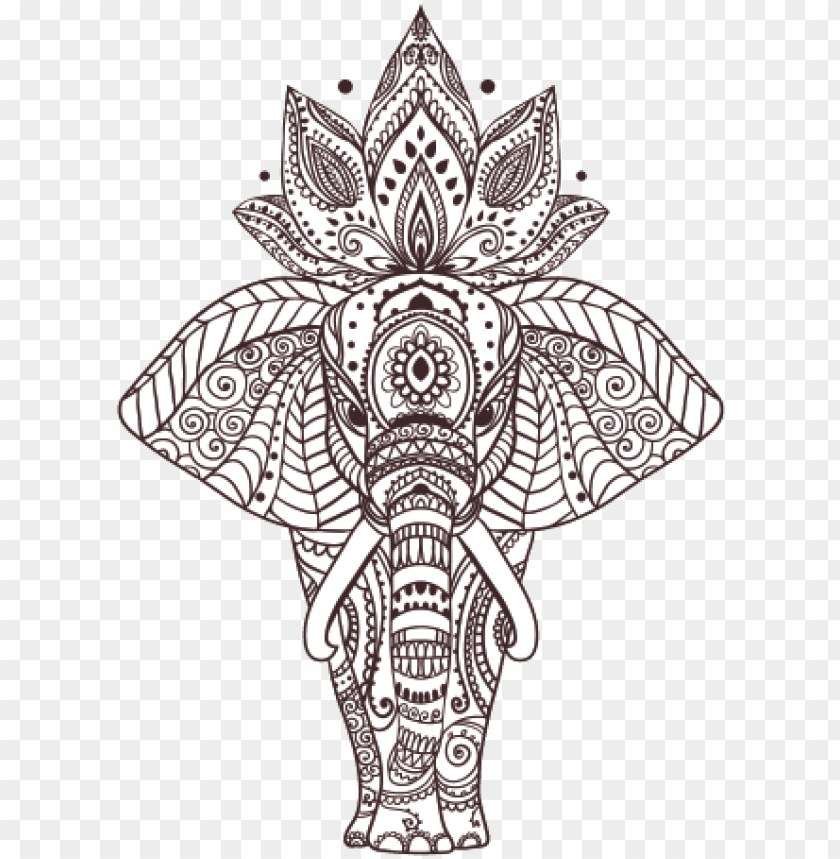 Elephant Head Design Mandala Art Coloring Pages Animals Png Image With Transparent Background Toppng