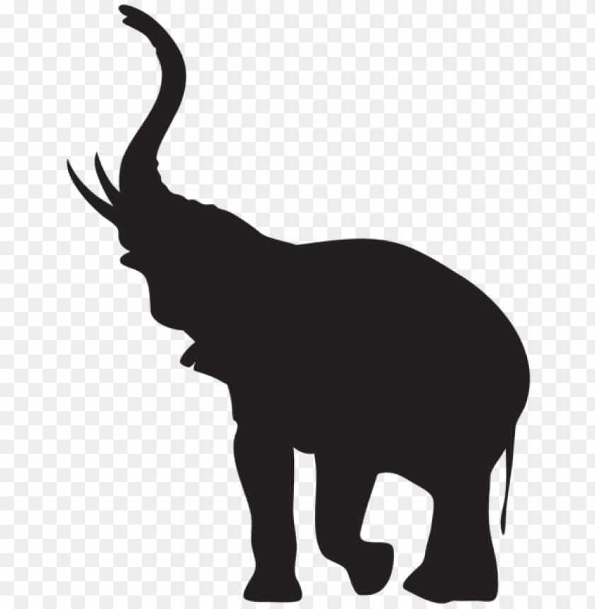 Transparent Elephant With Trunk Raised Silhouette Png PNG Image - ID 49599