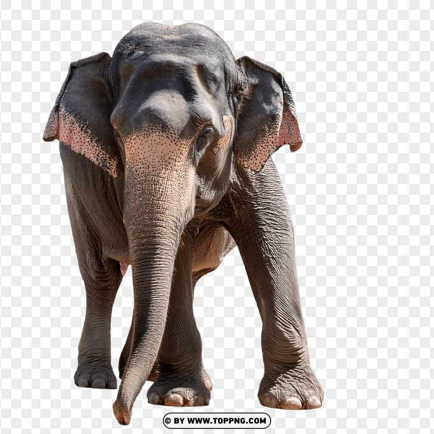 Single Elephant Standing With Realistic Details PNG Transparent Background