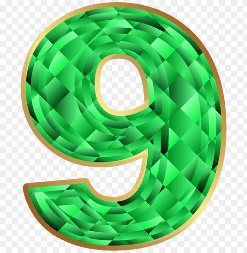 emerald number nine clipart png photo - 50688