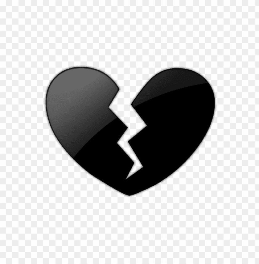 emoji, black, heart, broken, png