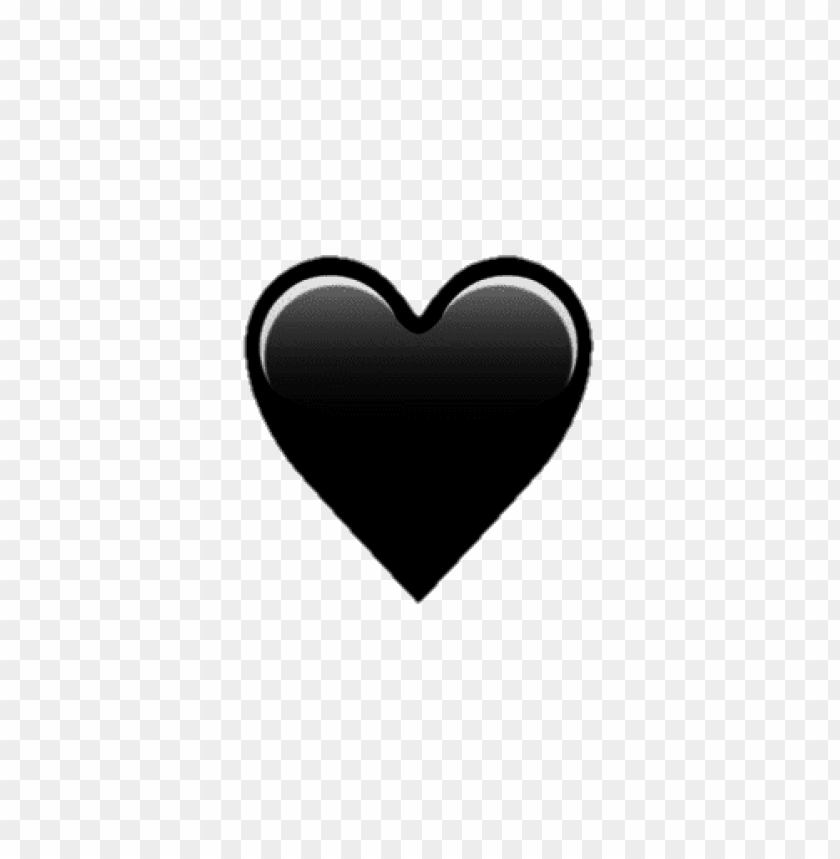 emoji, black, heart, png