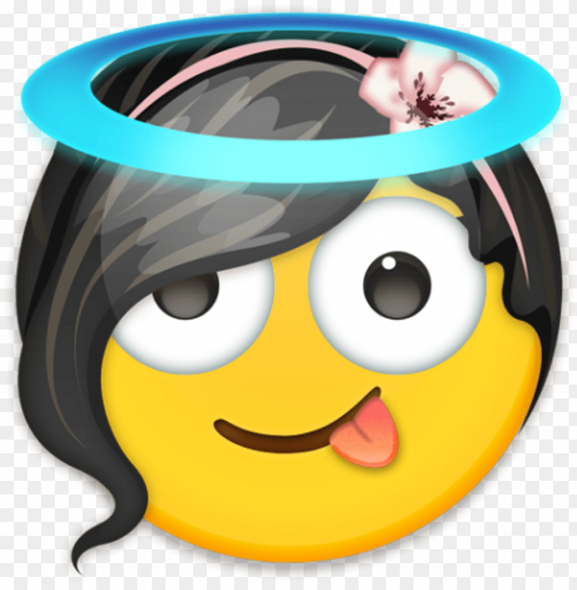 emoji crazy angel flowergirl smiley PNG transparent with Clear Background ID 154107