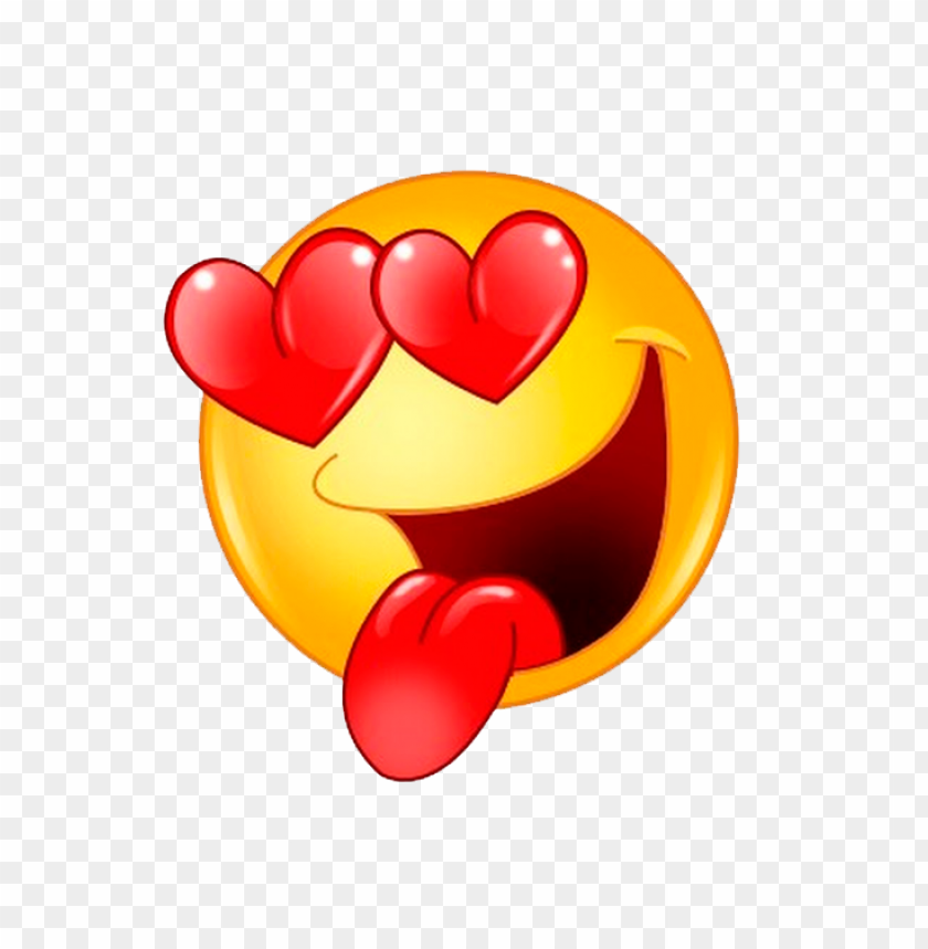 emoji face in love tongue and hearts eyes PNG image with transparent background@toppng.com