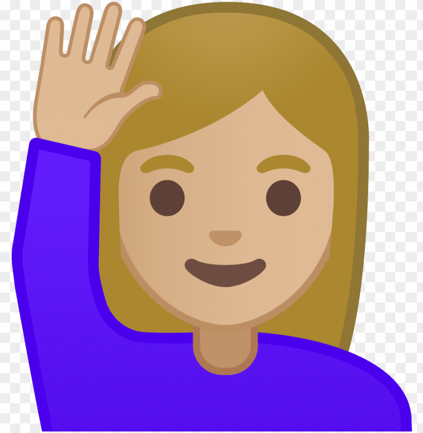 emoji raising hand PNG image with transparent background@toppng.com