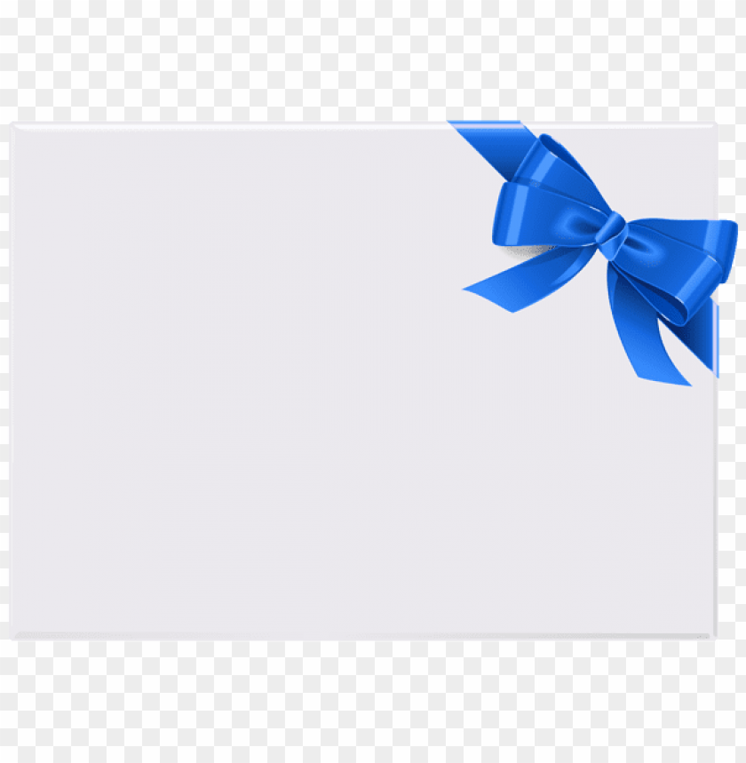 empty card with blue ribbon png