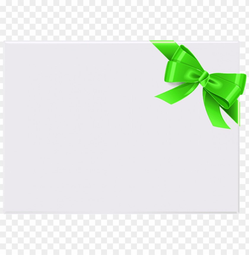 empty card with green ribbon png