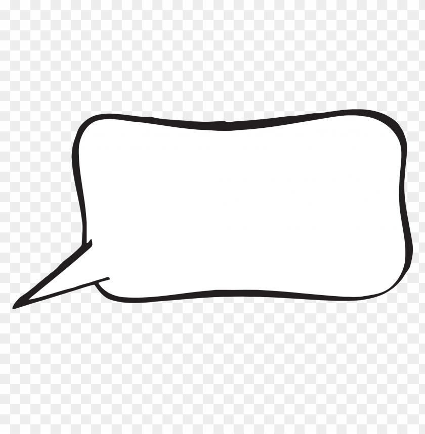 Empty Rectangle Outline Cartoon Thought Bubble PNG Image With Transparent Background