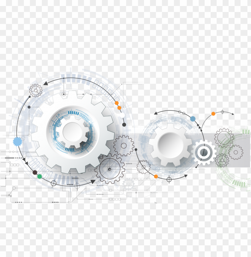 Engineering Gears Abstract Illustration PNG Image With Transparent Background