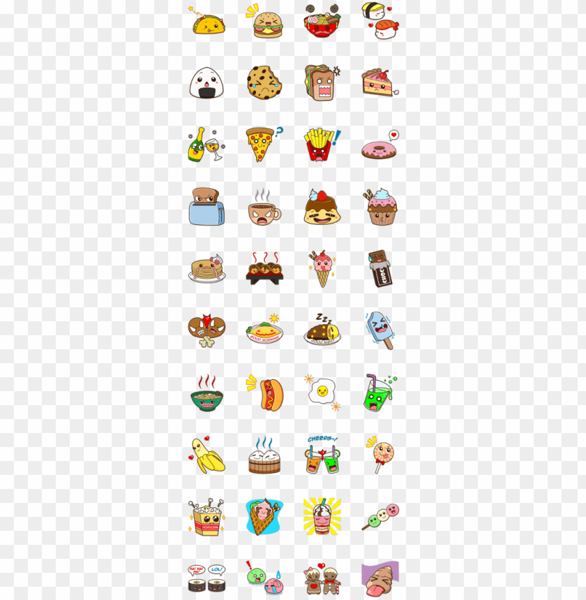 enjoy this lovely food emoji set food line sticker transparent PNG transparent with Clear Background ID 201005