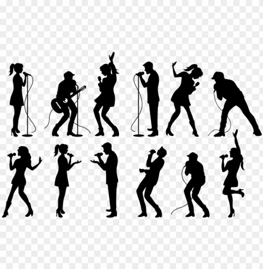 eople singing silhouettes vector show choir silhouette PNG transparent with Clear Background ID 172868