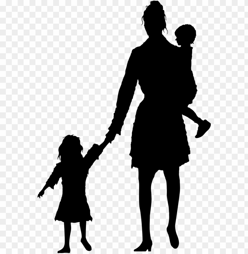 eople walking away silhouette png - child and mother silhouette PNG image with transparent background@toppng.com