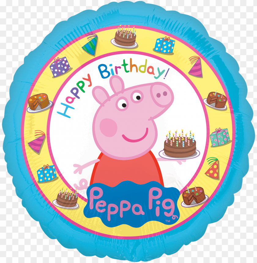 eppa pig happy birthday - peppa pig happy birthday balloo PNG image with  transparent background | TOPpng