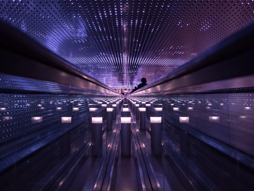 escalator, metro, interior, light, architecture