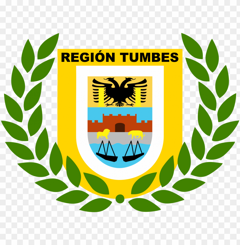 Escudo Regional Tumbes Laurel Wreath PNG Image With Transparent Background