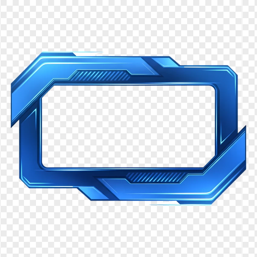 Esports streaming frame overlay with blue glow effect for Twitch and YouTube