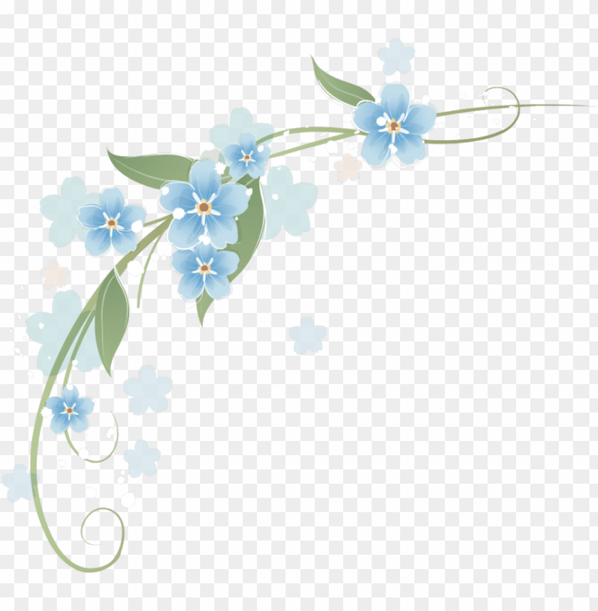 esquinero de flores azules clipart flower borders and - png flowers  celestes PNG image with transparent background | TOPpng