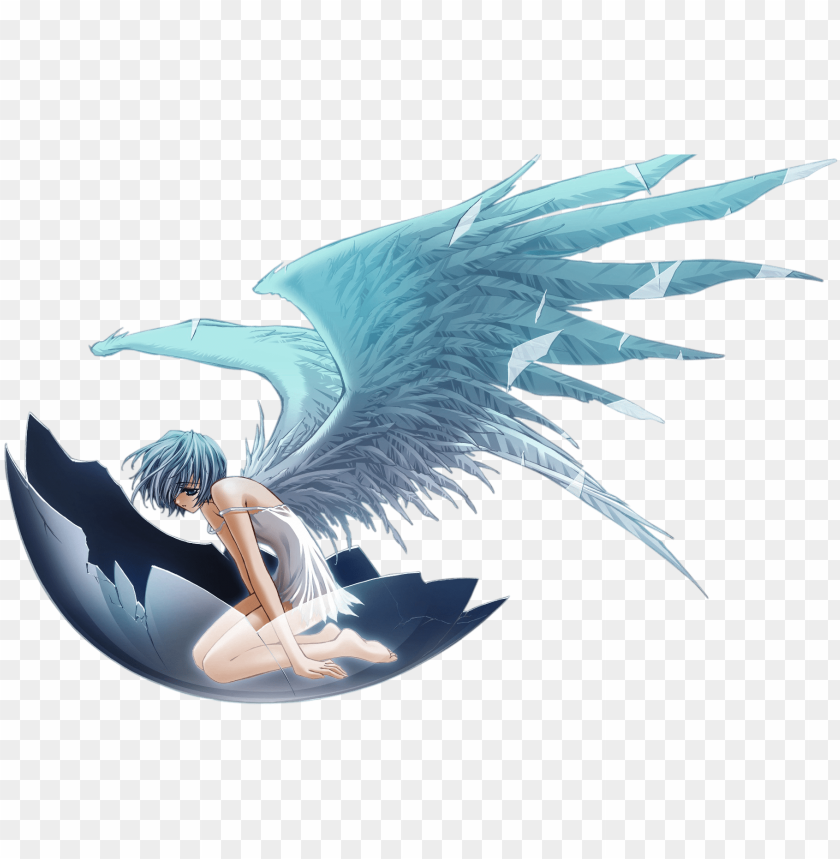 free PNG evangelion- sad angel - anime girl sad with wings PNG image with transparent background PNG images transparent
