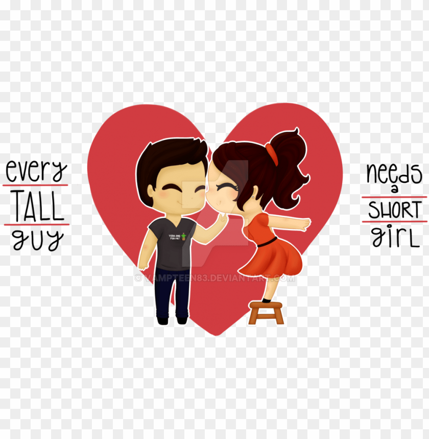 Every Tall Guy Needs Short Girl Cartoon Whatsapp - Short Girl And Tall Boy Cartoo PNG Image With Transparent Background