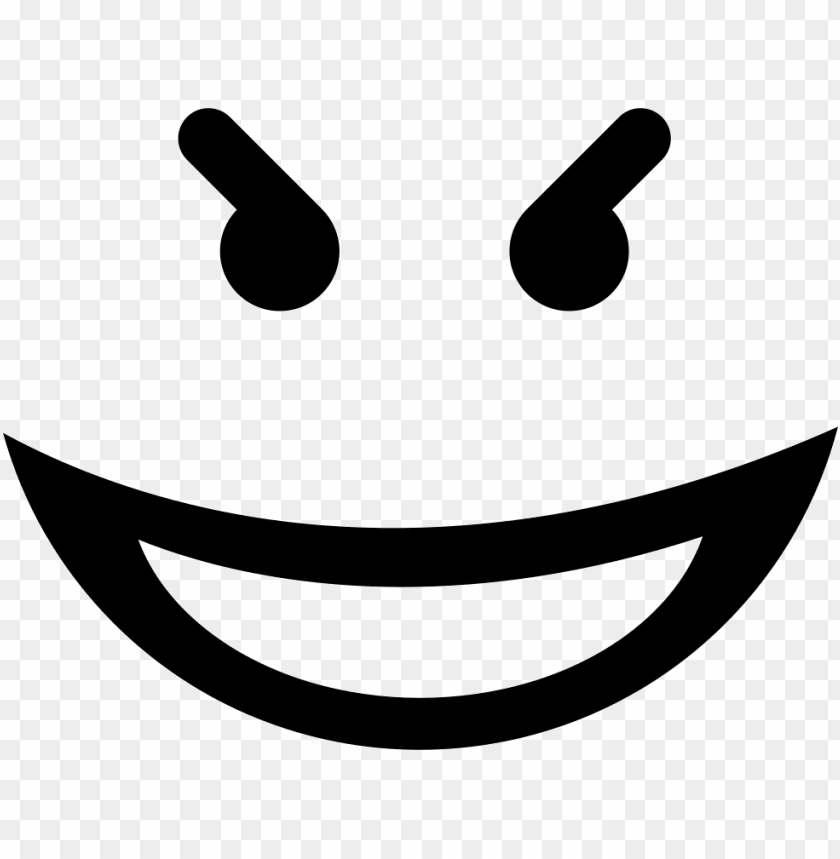 Evil Smile Square Emoticon Face Comments - Evil Smile PNG Image With Transparent Background
