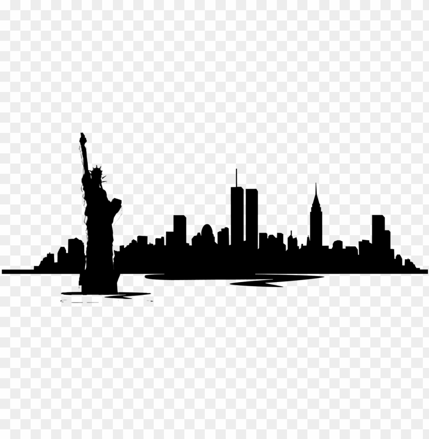 Ew York - New York City Skyline Silhouette PNG Transparent With Clear ...