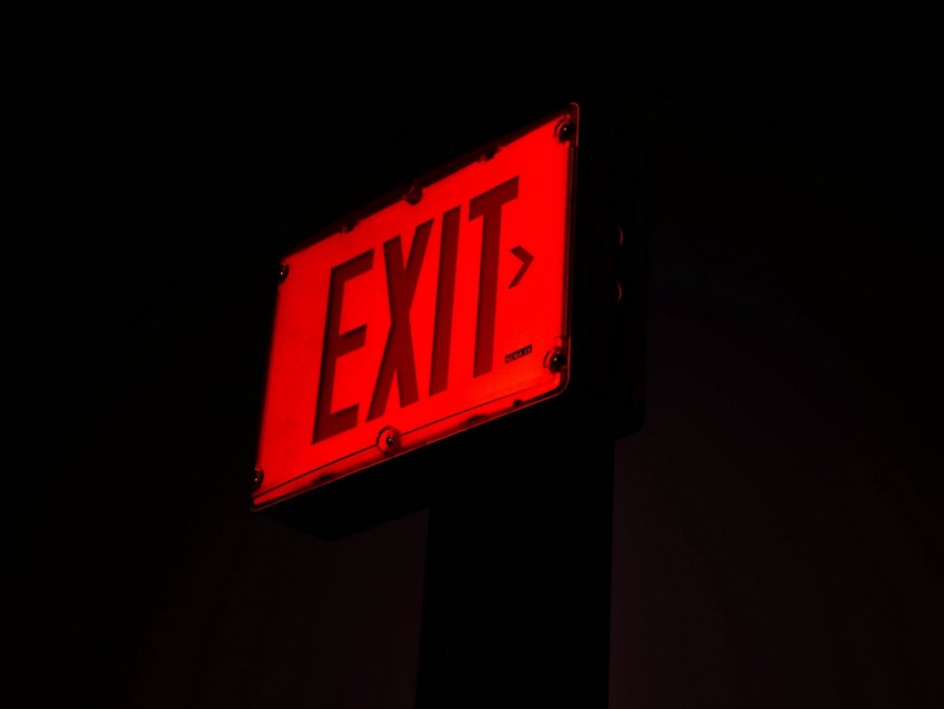 exit, sign, inscription
