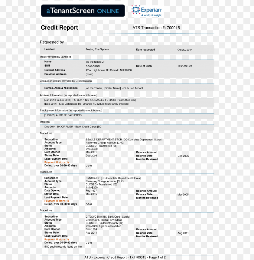 experian credit report transunion credit sample PNG transparent with Clear Background ID 188382