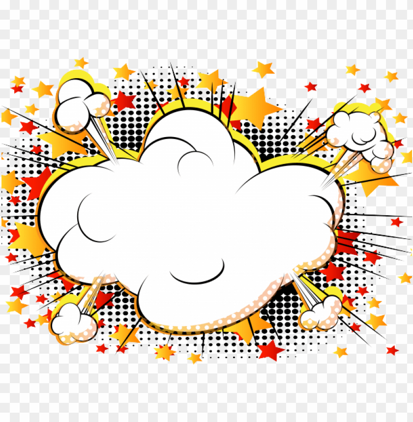 explosion clipart svg - comic book cartoon clouds PNG image with