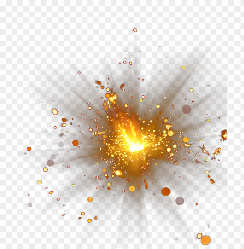 Explosion Collision Gold Effect Illustration Light PNG Image With Transparent Background