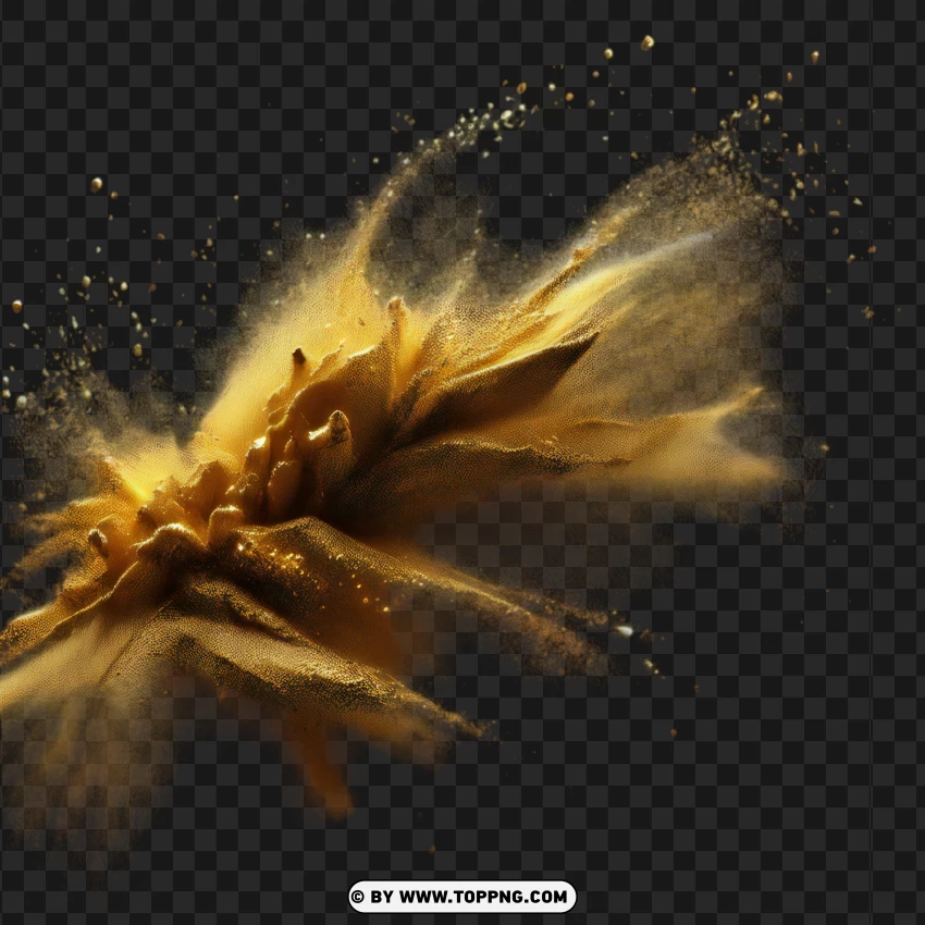 Explosion Effect Wet Golden Sand PNG Transparent Background