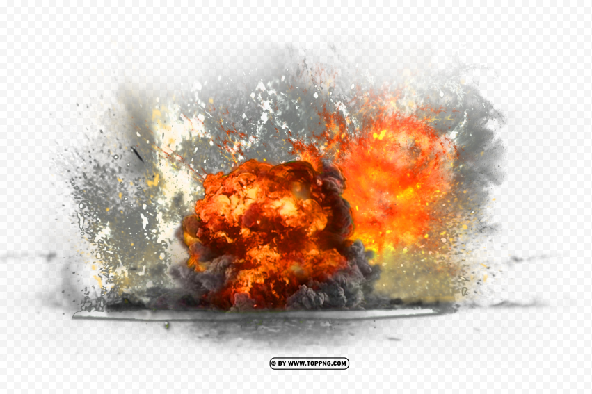 Explosion With Fire And Dark Smoke Png Image