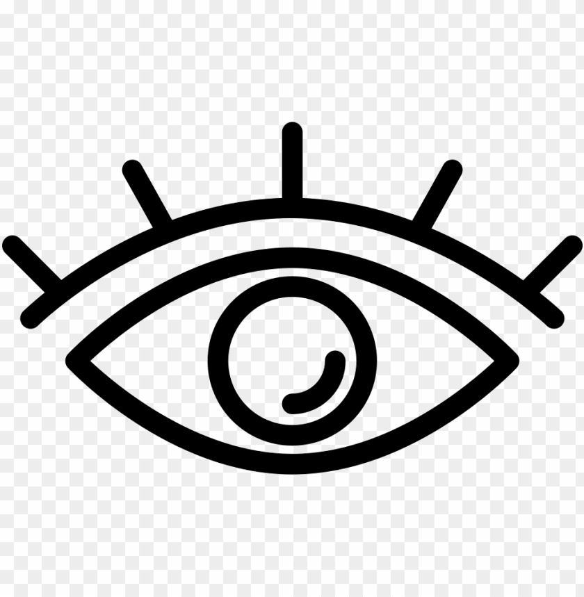 eye outline with lashes svg icon free eye icon png - Free PNG Images ID 125201