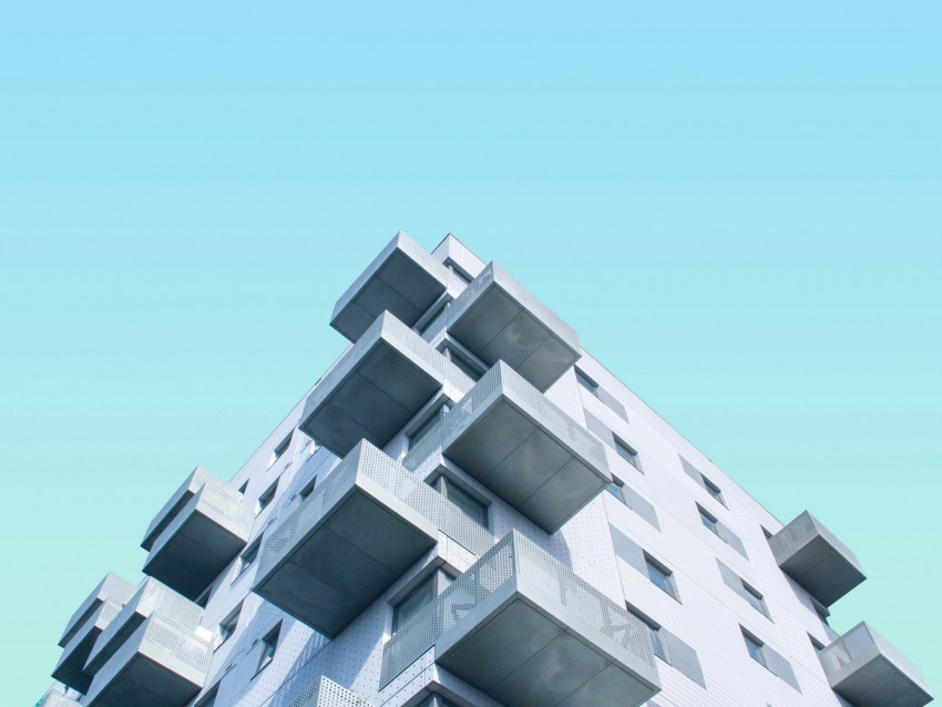 Facade Building Sky Minimalism Blue Png - Free PNG Images