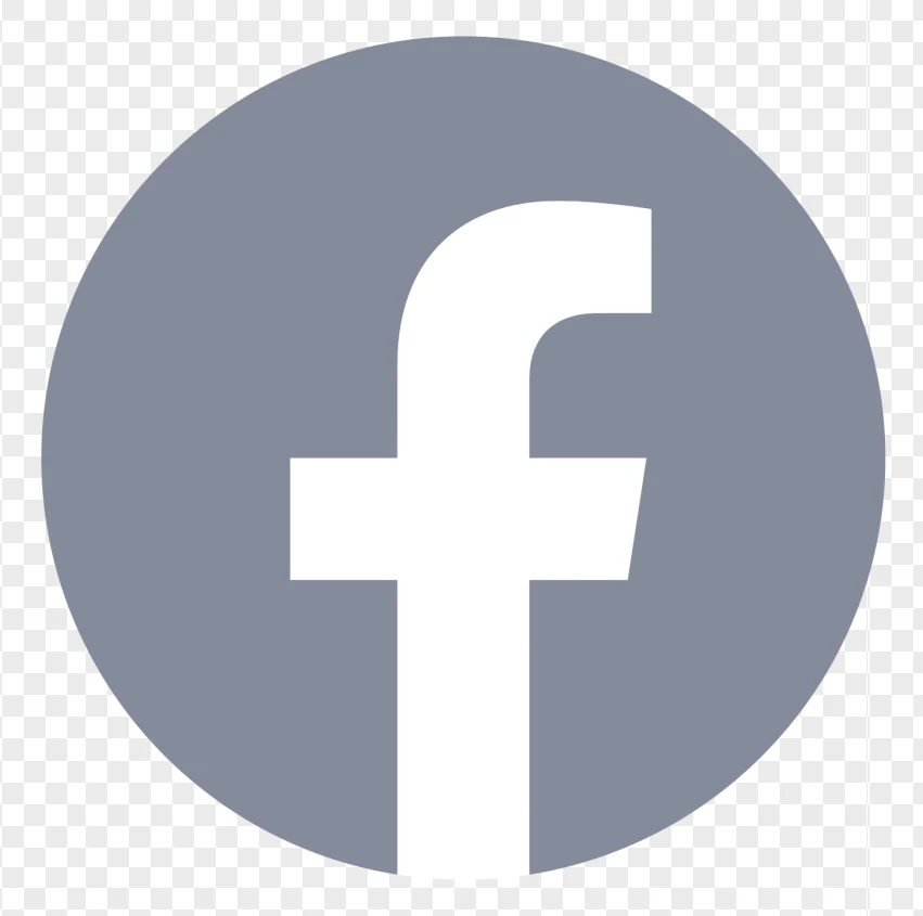 Facebook Grey F Logo PNG Transparent Background