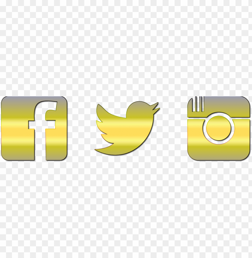 Facebook Instagram Twitter Icons - Facebook Logo Gold PNG Transparent Background