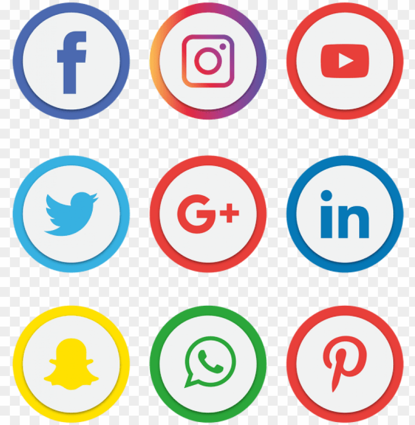 Social Media Icons Set Facebook Instagram Whatsapp Transparent Background Social Media Icons Png